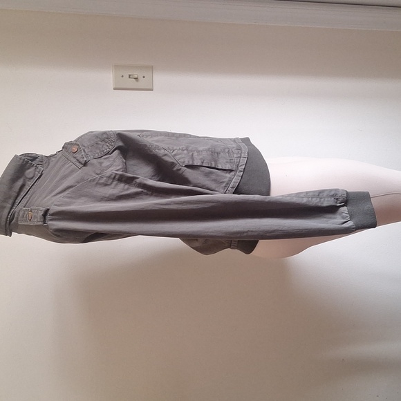 Billabong Olive Green Military Utility Jacket Full Zip Cargo Pockets Medium - Picture 2 of 13